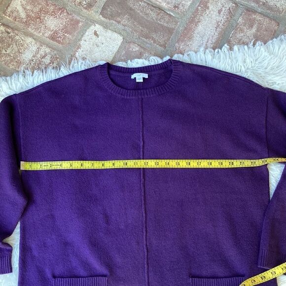 J Jill Pullover Cotton Blend Crewneck Long Sleeve Purple Sweater Size Medium - Picture 11 of 13